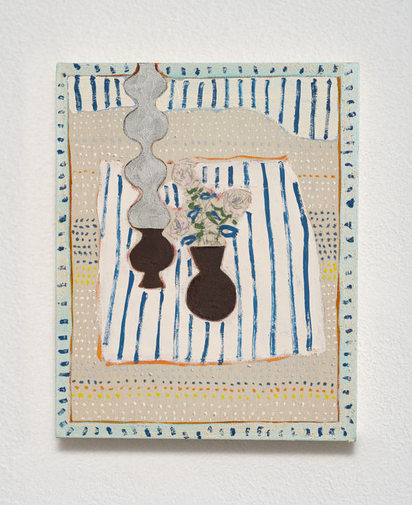 Ana Prata Coluna e Flor, 2024 óleo e acrílica sobre tecido [oil and acrylic on fabric] 37 x 30 x 3.5 cm 14 5/8 x 11 3/4 x 1 3/8 in (21886) Ph: Edouard Fraipont