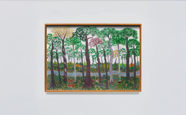 Abel Rodríguez e Aycoobo Terraza vajá, 2022 acrílica e nankin sobre papel [acrylic and indian ink on paper] 76 x 106 x 3.5 cm 29 7/8 x 41 3/4 x 1 3/8 in (22149) Ph: Nicole López. Courtesy of the artists and Instituto de Visión