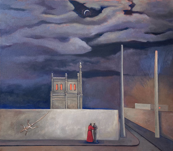 Anna Livia Taborda Monahan Noite quente, 2024 óleo sobre tela [oil on canvas] 37.2 x 42.2 x 4 cm 14 5/8 x 16 5/8 x 1 5/8 in (22390)