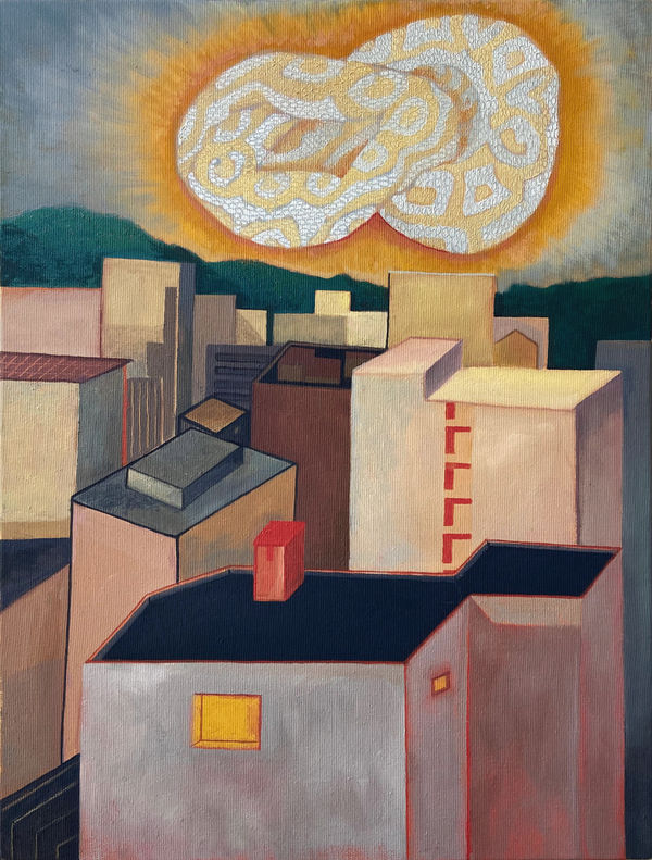 Anna Livia Taborda Monahan Píton-sol, 2024 óleo sobre tela [oil on canvas] 42.3 x 32.3 x 4 cm 16 5/8 x 12 3/4 x 1 5/8 in (22391)