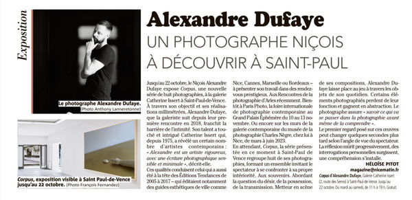 Parution Nice-Matin du 04 octobre 2022