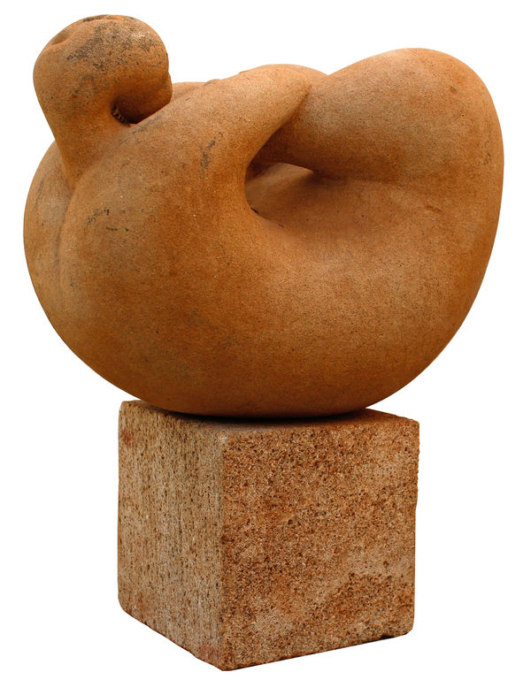 Anne Berthelot Flexible Yogi 1980 Sandstein 27 X 24 X 14 Cm