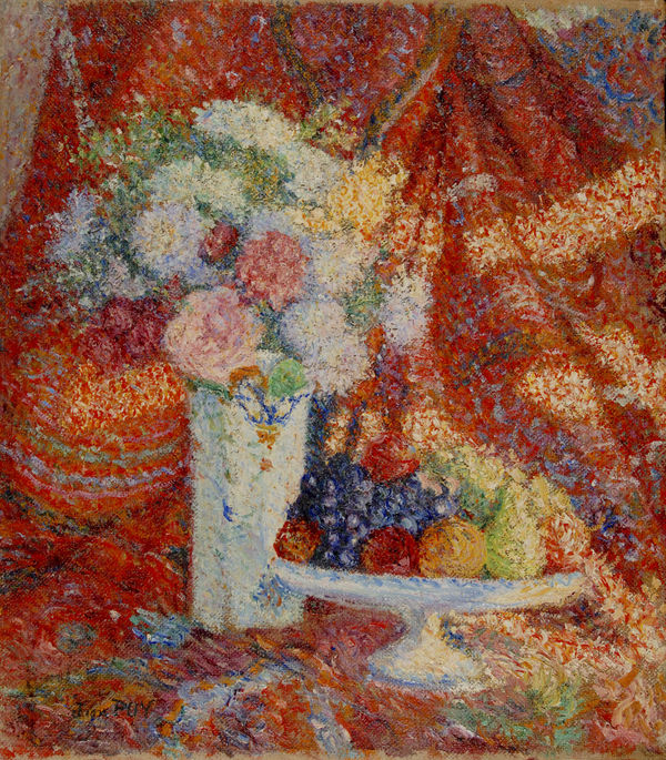 Jean Puy, Bouquet et corbeille de fruits, c. 1898