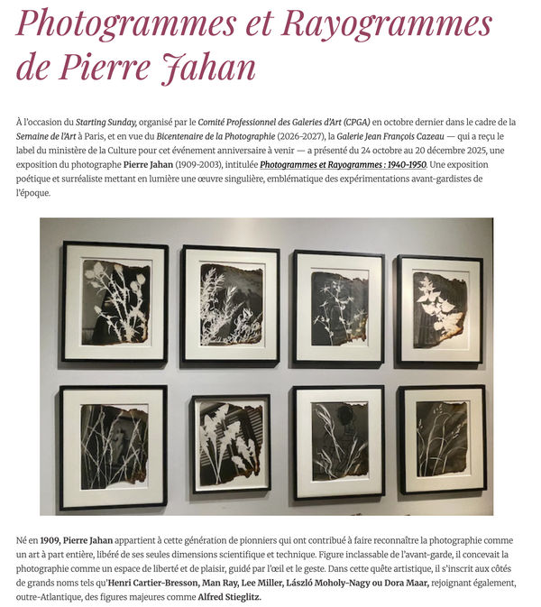 Photogrammes et Rayogrammes de Pierre Jahan