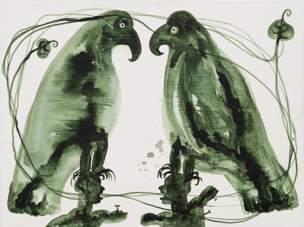 Barth&eacute;l&eacute;my Toguo Homo Planta C, 2018 Ink and wash on canvas 18.1 x 24 inches (46 x 61 cm) GL 12772