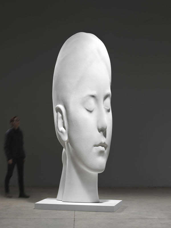 Jaume Plensa Sophia in White, 2017 Resin and marble dust 122 x 55 x 71 inches (310 x 140 x 180 cm)