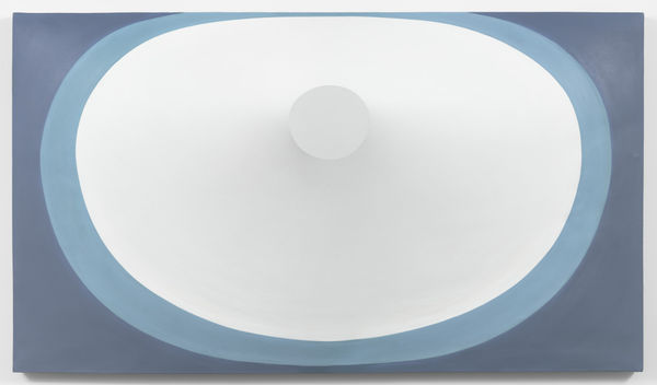 Zilia Sánchez Topología (de la serie Azul azul), 2015 [Topology (of the Blue Blue series)] Acrylic on stretched canvas 34.5 x 60.5 x 12 inches (87.6 x 153.7 x 30.5 cm)