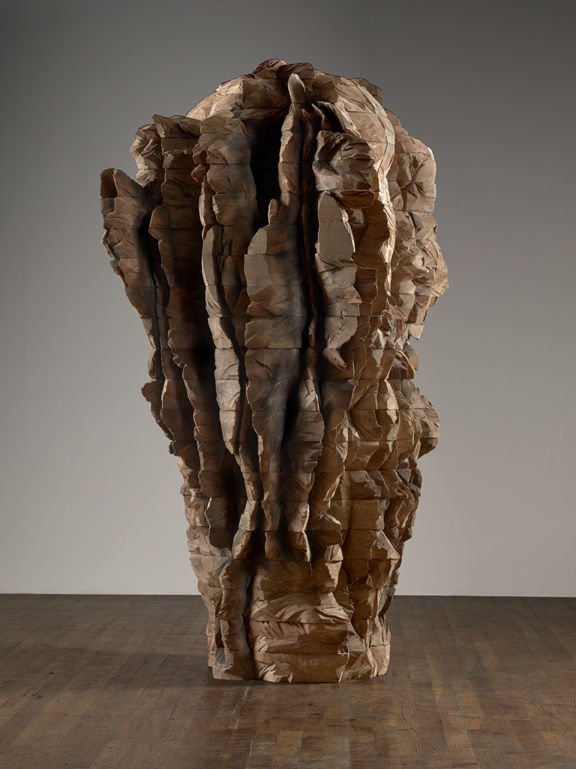 Ursula von Rydingsvard nie, 2015 Cedar, graphite 71 x 35 x 35 inches (180.3 x 88.9 x 88.9 cm)