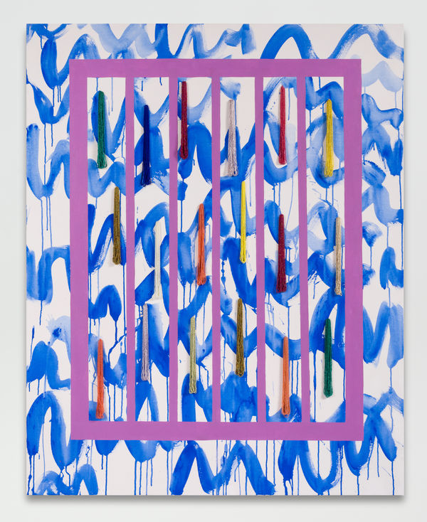 Sarah Cain Waves, 2016 Beads and acrylic on canvas 60 x 48 inches (152.4 x 121.9 cm)