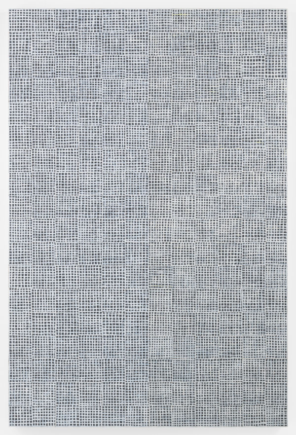McArthur Binion ghost: rhythms: V, 2016 Oil paint stick and paper on board 72 x 48 inches (182.9 x 121.9 cm)