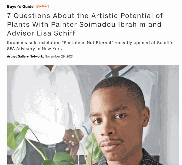 Artist Soimadou Ibrahim in his studio, 2021.