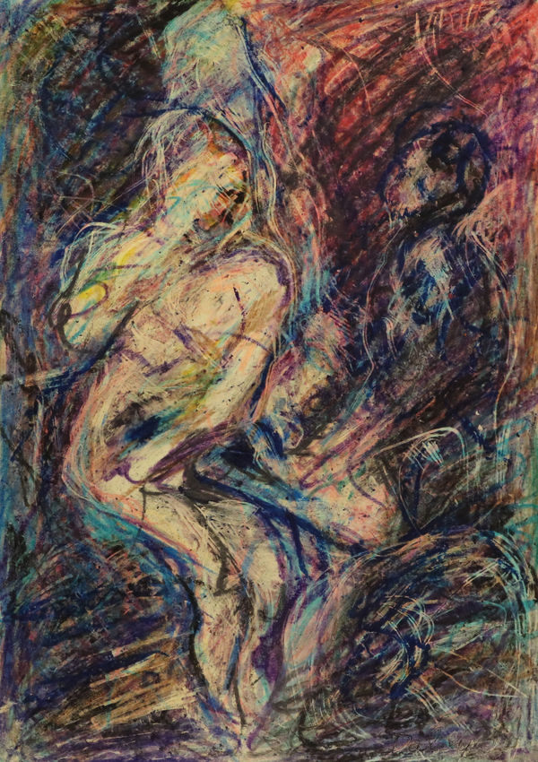 Anthony Daley, Jigging with Venus, 2024 Wax Crayon on Paper