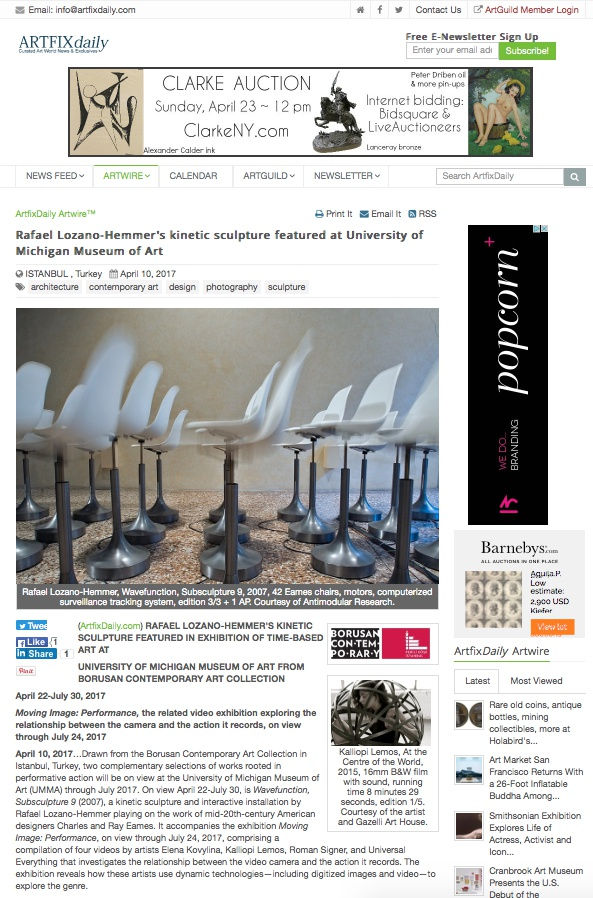 KALLIOPI LEMOS | ARTFIXDAILY | APRIL 2017