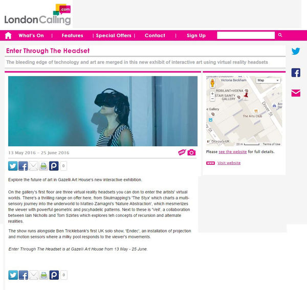 ENTER THROUGH THE HEADSET | LONDON CALLING | MAY 2016