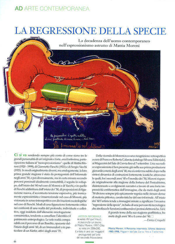 © Maggiore g.a.m. | Roberta and Franco Calarota in front of the sculpture "Cavaliere" (1951) by Marino Marini | AD, Condé Nast Edizioni, 2002