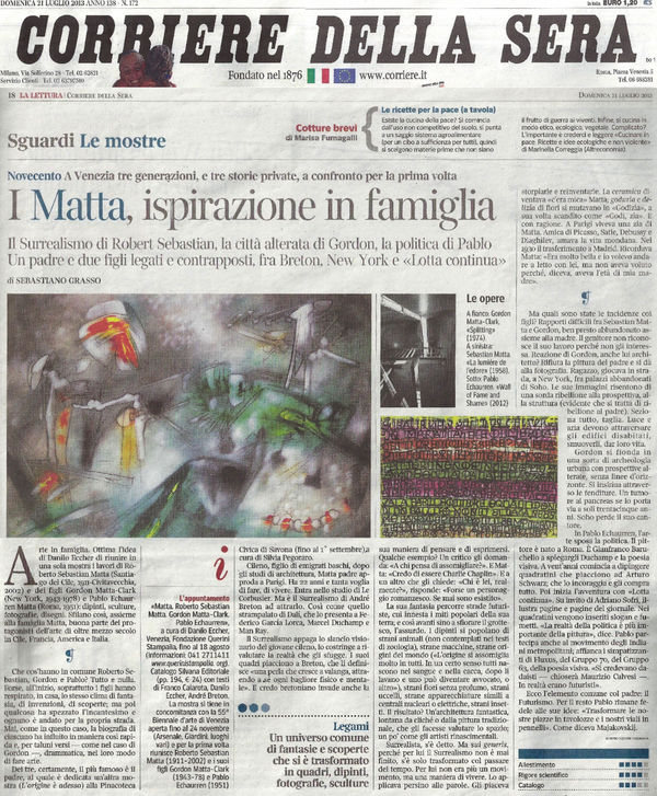 The Mattas, Inspiration runs in the family, Roberto Sebastian's surrealism, Gordon's altered city, Pablo's politics. A father and two sons,...