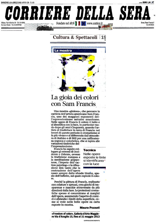 The joy of colors with Sam Francis