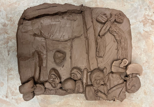 Tuesday 31st March 2026 Sculpting Stories in Clay Think of a story you would love to share with your friends and family. Transform that story into a rich visual experience by sculpting and carving it into clay relief panels. Bring your characters to life and enhance each scene with layers of intrigue, emotion, and dramatic detail. Once your relief has dried, add vibrant colour using poster paints, either during the workshop session or later at home, to give your creation its final burst of life and expression.