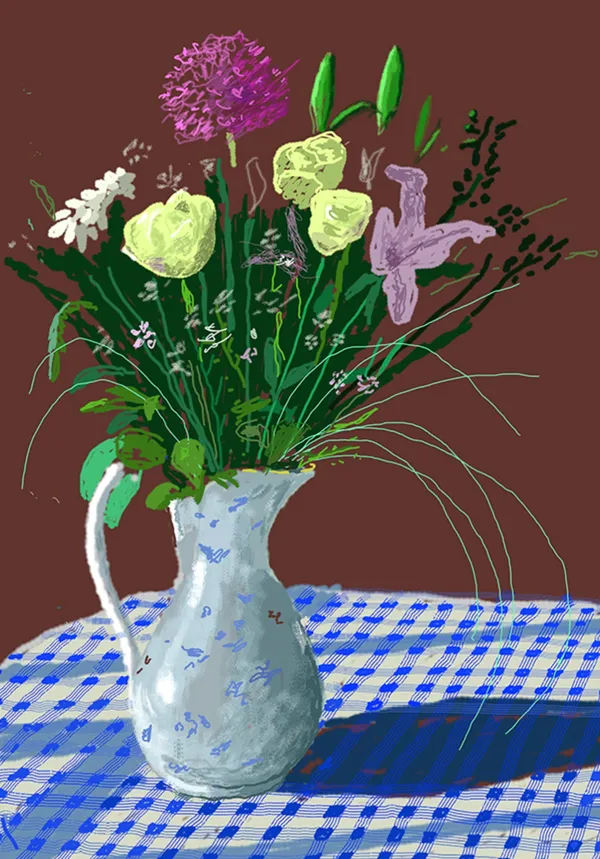 David Hockney, 20th February 2021, Jug With Flowers, 2021