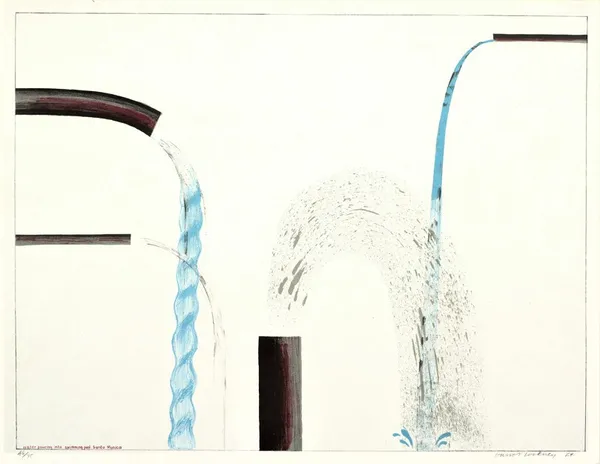 David Hockney, Water Pouring into Swimming Pool, Santa Monica, 1964