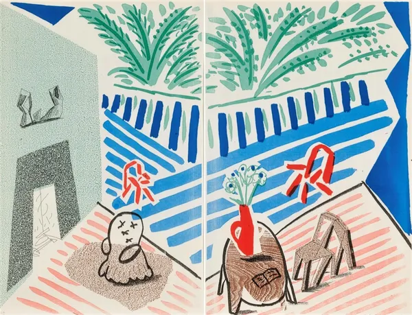 David Hockney, Living Room and Terrace, July 1986, 1986