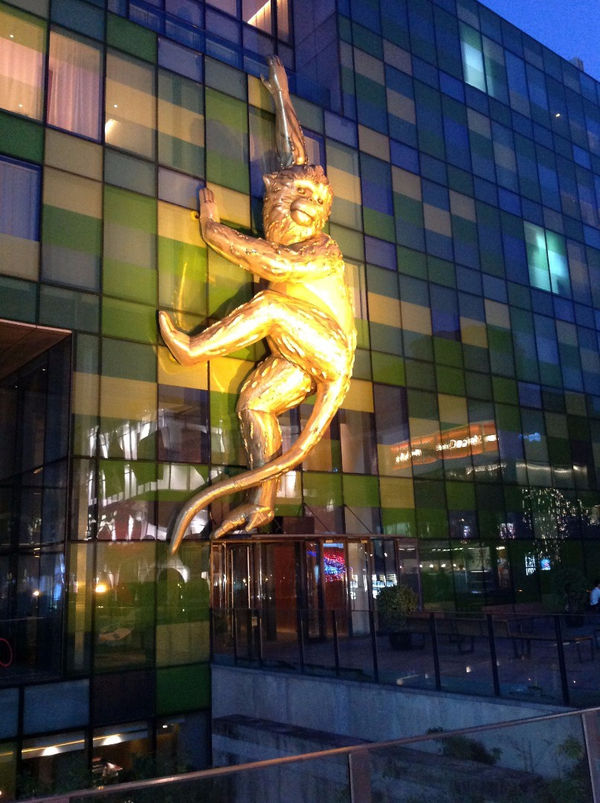 Golden Monkey Installed on The Opposite Building, Beijing