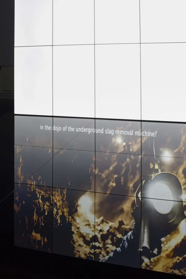 Emmanuel Van der Auwera, "VideoSculpture XXX (The Gospel)", 2024, installation view "A Cosmic Movie Camera", Biennale de l’Image en Mouvement 2024, Centre d’Art Contemporain Genève, 2024. Photo credit Mathilda Olmi © Centre d’Art contemporain Genève