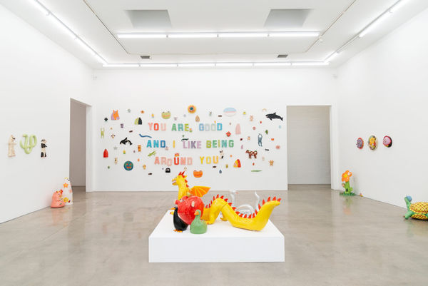 Installation view of Katie Kimmel & Lorien Stern's exhibition You Are Good at Hashimoto Contemporary Los Angeles