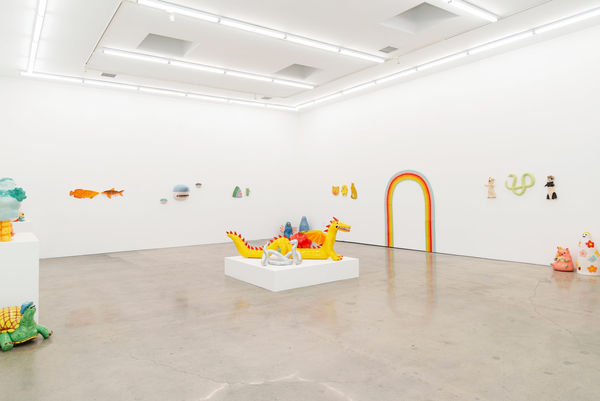 Installation view of Katie Kimmel & Lorien Stern's exhibition You Are Good at Hashimoto Contemporary Los Angeles
