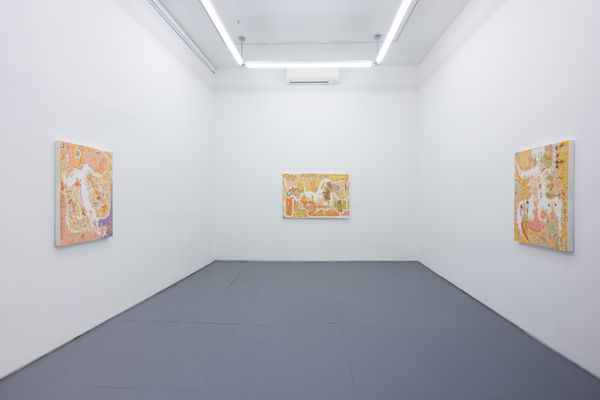 installation shot of Mu Pan exhibition "To Have A Mother Means Milk"