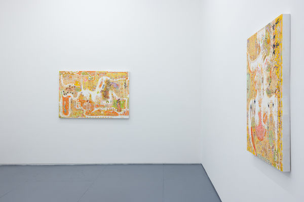 installation shot of Mu Pan exhibition "To Have A Mother Means Milk"