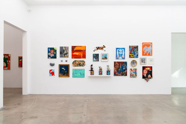 Installation photo of For the Love of Dogs group exhibition at Hashimoto Contemporary LA 