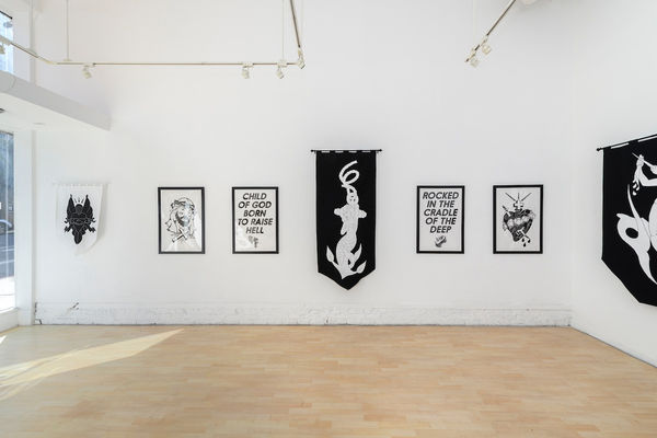 Installation view of Chris Martin solo show