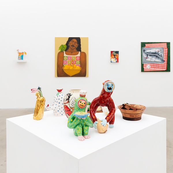 Installation view of the group show "Potluck" at Hashimoto Contemporary LA