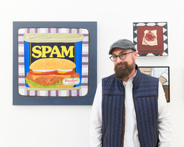 Gabe Langholtz at his show opening