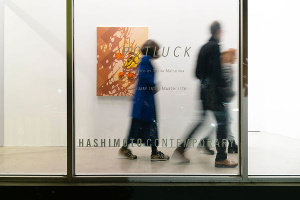 Photograph of front window at the LA gallery