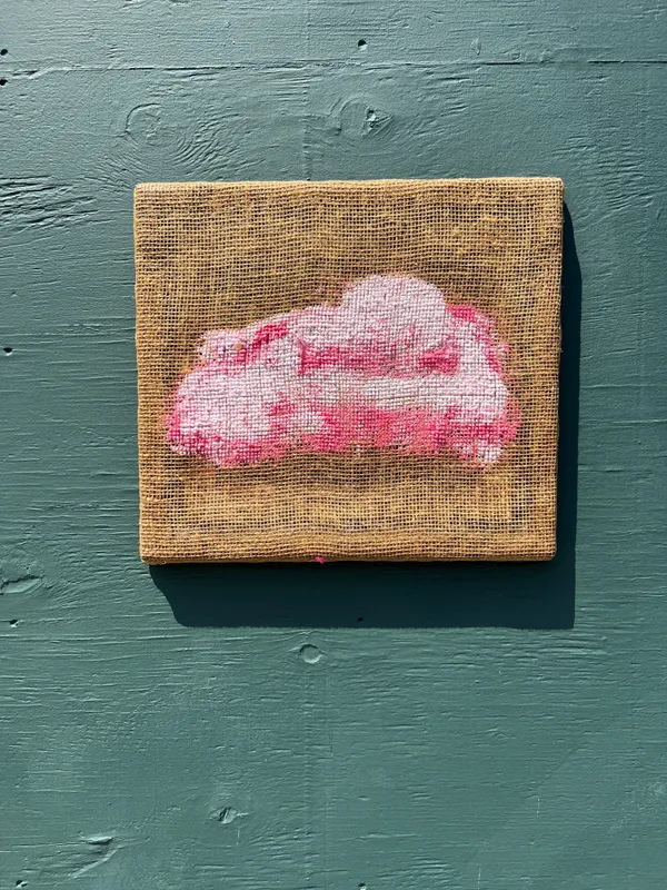 Charles Manion, "Second Cloud", 2020 Oil on burlap 16 x 18 in (40.6 x 45.7 cm)
