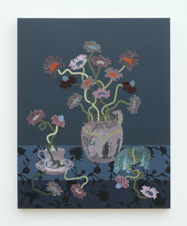 Lizzie Gill (b. 1989) Wedgwood (Nightlines) III, 2025 Acrylic, image transfer and marble dust emulsion on panel 30 x 24 inches 76.2 x 61 cm