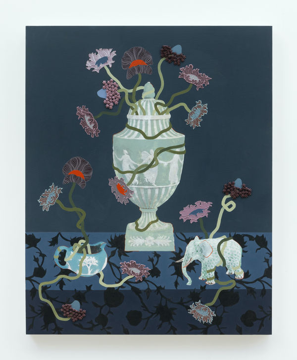 Lizzie Gill (b. 1989) Wedgwood (Nightlines) II, 2025 Acrylic, image transfer and marble dust emulsion on panel 30 x 24 inches 76.2 x 61 cm
