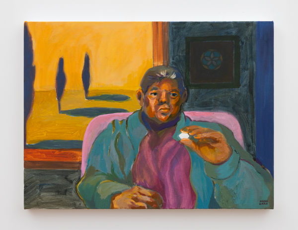 Hana Ward (b. 1989) The Seed / The Stone, 2025 Oil on linen 18 x 24 x 3 inches 45 x 60 x 7 cm