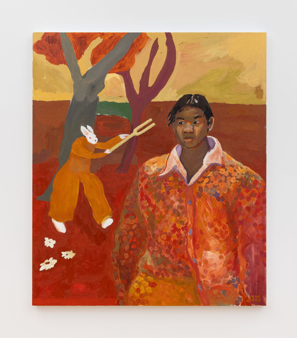 Hana Ward (b. 1989) There are still greater secrets to be discovered, 2025 Oil on linen 42 x 36 x 3 inches 106 x 91 x 7 cm