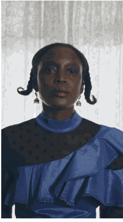 Adama Delphine Fawundu in "the un-doing" at The National Portrait Gallery