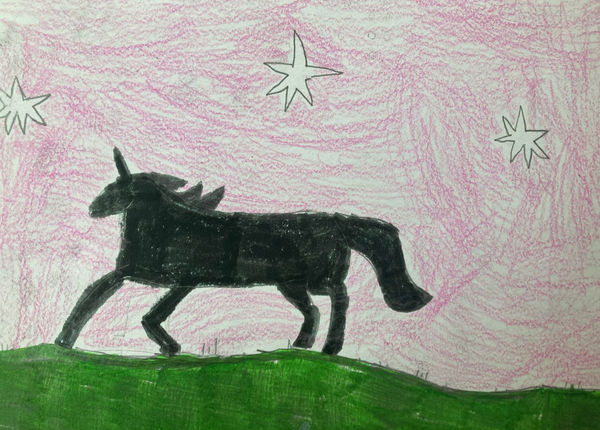 Amy O'Connor, aged 7. Inspired by Banksy.