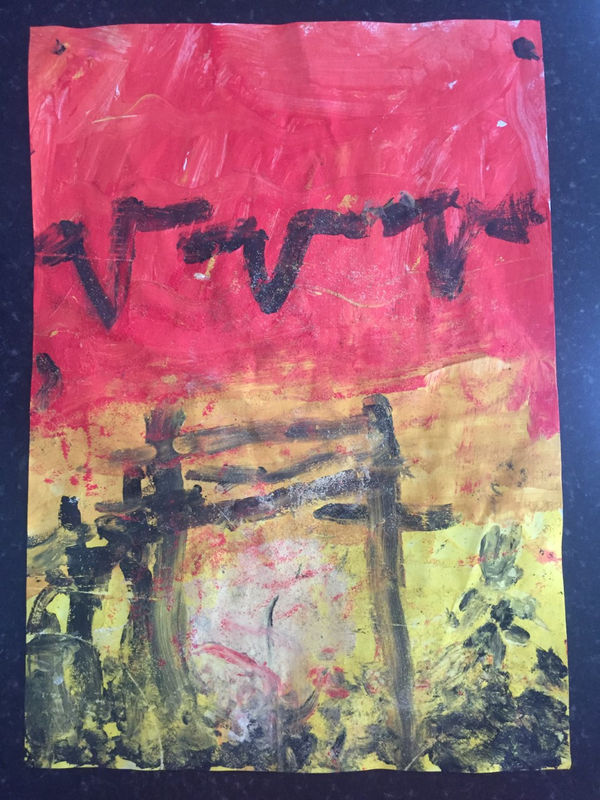 Bella Doyle, aged 6. Inspired by Howard Hodgkin.