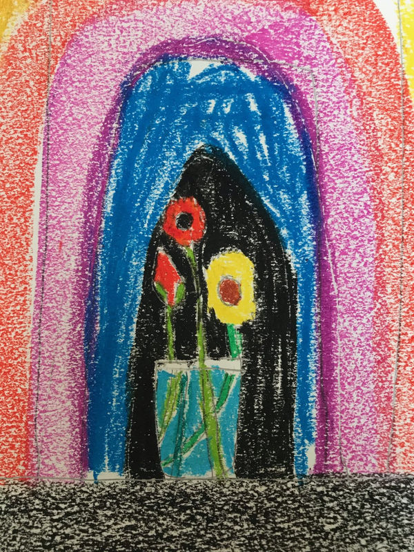 Chloe Snook, aged 7. Inspired by David Hockney.