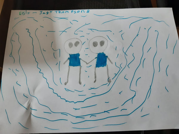 Elsie Jaye Thompson, aged 8. Inspired by Stik.