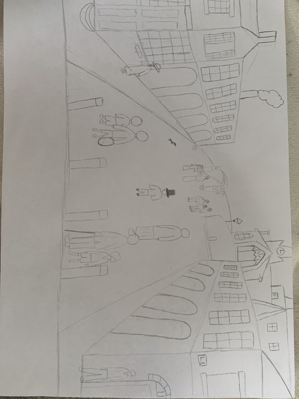 Eva Chorna, aged 8. Inspired by L.S Lowry.