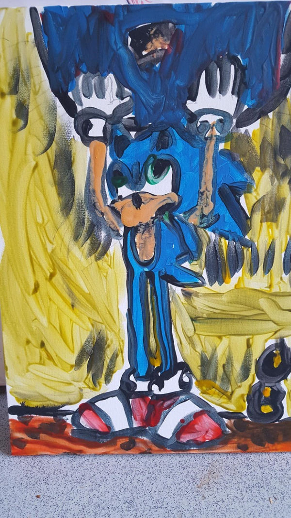 Genesis Brown, aged 8. Inspired by Keith Haring.