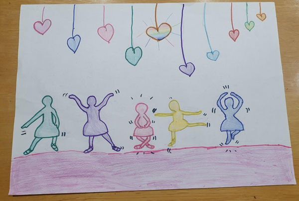 Imani Abdul-Kahar, aged 8. Inspired by Keith Haring.