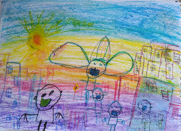 Ishan Kulkarni, aged 7. Inspired by Stik.